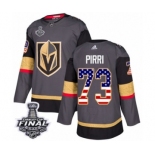 Men Adidas Vegas Golden Knights #73 Brandon Pirri Authentic Gray USA Flag Fashion 2018 Stanley Cup Final NHL Jersey