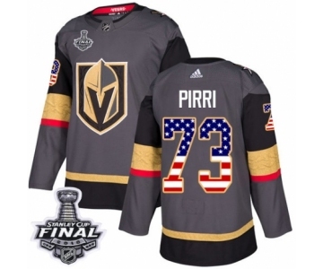 Men Adidas Vegas Golden Knights #73 Brandon Pirri Authentic Gray USA Flag Fashion 2018 Stanley Cup Final NHL Jersey