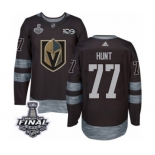 Men Adidas Vegas Golden Knights #77 Brad Hunt Authentic Black 1917-2017 100th Anniversary 2018 Stanley Cup Final NHL Jersey