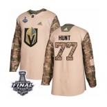 Men Adidas Vegas Golden Knights #77 Brad Hunt Authentic Camo Veterans Day Practice 2018 Stanley Cup Final NHL Jersey