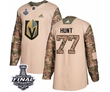 Men Adidas Vegas Golden Knights #77 Brad Hunt Authentic Camo Veterans Day Practice 2018 Stanley Cup Final NHL Jersey