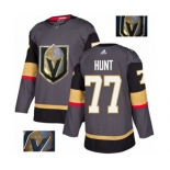 Men Adidas Vegas Golden Knights #77 Brad Hunt Authentic Gray Fashion Gold NHL Jersey