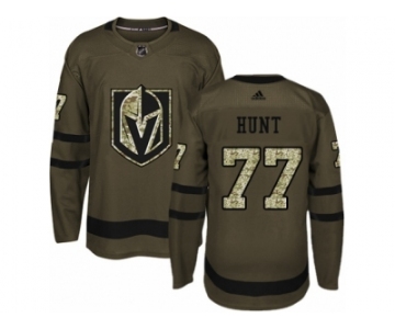 Men Adidas Vegas Golden Knights #77 Brad Hunt Authentic Green Salute to Service NHL Jersey