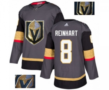 Men Adidas Vegas Golden Knights #8 Griffin Reinhart Authentic Gray Fashion Gold NHL Jersey