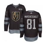 Men Adidas Vegas Golden Knights #81 Jonathan Marchessault Authentic Black 1917-2017 100th Anniversary NHL Jersey