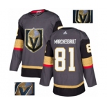 Men Adidas Vegas Golden Knights #81 Jonathan Marchessault Authentic Gray Fashion Gold NHL Jersey