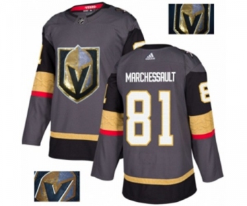 Men Adidas Vegas Golden Knights #81 Jonathan Marchessault Authentic Gray Fashion Gold NHL Jersey