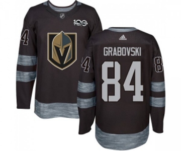 Men Adidas Vegas Golden Knights #84 Mikhail Grabovski Authentic Black 1917-2017 100th Anniversary NHL Jersey