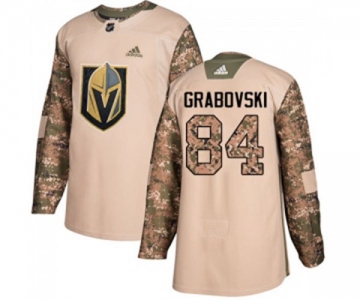 Men Adidas Vegas Golden Knights #84 Mikhail Grabovski Authentic Camo Veterans Day Practice NHL Jersey