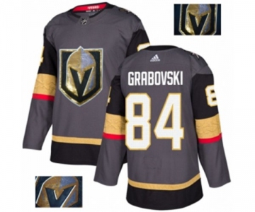 Men Adidas Vegas Golden Knights #84 Mikhail Grabovski Authentic Gray Fashion Gold NHL Jersey