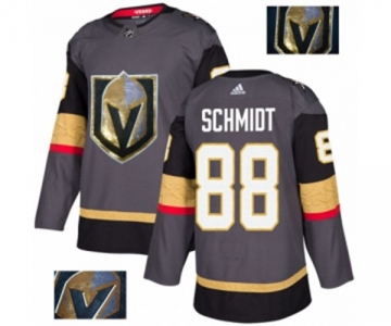 Men Adidas Vegas Golden Knights #88 Nate Schmidt Authentic Gray Fashion Gold NHL Jersey