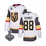 Men Adidas Vegas Golden Knights #88 Nate Schmidt Authentic White Away 2018 Stanley Cup Final NHL Jersey