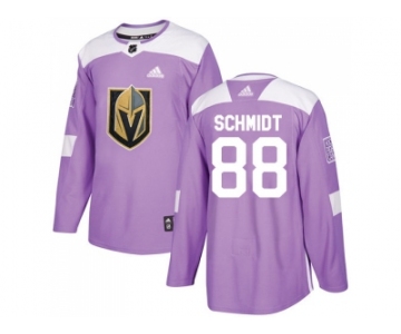 Men Adidas Vegas Golden Knights #88 Nate Schmidt Purple Authentic Fights Cancer Stitched NHL Jersey