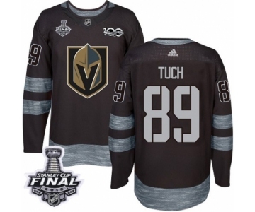 Men Adidas Vegas Golden Knights #89 Alex Tuch Authentic Black 1917-2017 100th Anniversary 2018 Stanley Cup Final NHL Jersey