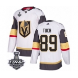 Men Adidas Vegas Golden Knights #89 Alex Tuch Authentic White Away 2018 Stanley Cup Final NHL Jersey