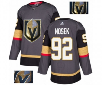 Men Adidas Vegas Golden Knights #92 Tomas Nosek Authentic Gray Fashion Gold NHL Jersey