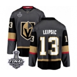 Men Vegas Golden Knights #13 Brendan Leipsic Authentic Black Home Fanatics Branded Breakaway 2018 Stanley Cup Final NHL Jersey