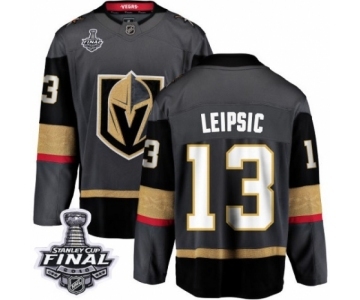 Men Vegas Golden Knights #13 Brendan Leipsic Authentic Black Home Fanatics Branded Breakaway 2018 Stanley Cup Final NHL Jersey