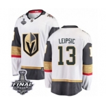 Men Vegas Golden Knights #13 Brendan Leipsic Authentic White Away Fanatics Branded Breakaway 2018 Stanley Cup Final NHL Jersey