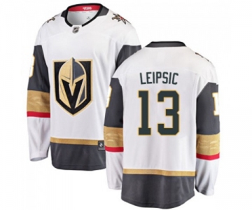 Men Vegas Golden Knights #13 Brendan Leipsic Authentic White Away Fanatics Branded Breakaway NHL Jersey