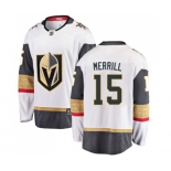 Men Vegas Golden Knights #15 Jon Merrill Authentic White Away Fanatics Branded Breakaway NHL Jersey