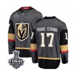 Men Vegas Golden Knights #17 Vegas Strong Authentic Black Home Fanatics Branded Breakaway 2018 Stanley Cup Final NHL Jersey