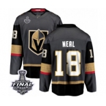 Men Vegas Golden Knights #18 James Neal Authentic Black Home Fanatics Branded Breakaway 2018 Stanley Cup Final NHL Jersey