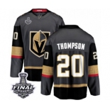 Men Vegas Golden Knights #20 Paul Thompson Authentic Black Home Fanatics Branded Breakaway 2018 Stanley Cup Final NHL Jersey