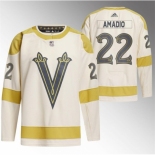 Men Vegas Golden Knights #22 Michael Amadio Cream 2024 Winter Classic Breakaway Stitched Jersey