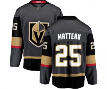 Men Vegas Golden Knights #25 Stefan Matteau Authentic Black Home Fanatics Branded Breakaway NHL Jersey