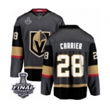 Men Vegas Golden Knights #28 William Carrier Authentic Black Home Fanatics Branded Breakaway 2018 Stanley Cup Final NHL Jersey