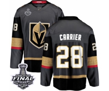 Men Vegas Golden Knights #28 William Carrier Authentic Black Home Fanatics Branded Breakaway 2018 Stanley Cup Final NHL Jersey