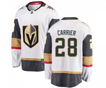 Men Vegas Golden Knights #28 William Carrier Authentic White Away Fanatics Branded Breakaway NHL Jersey