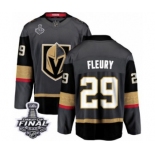 Men Vegas Golden Knights #29 Marc-Andre Fleury Authentic Black Home Fanatics Branded Breakaway 2018 Stanley Cup Final NHL Jersey