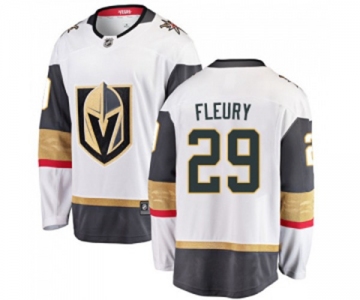 Men Vegas Golden Knights #29 Marc-Andre Fleury Authentic White Away Fanatics Branded Breakaway NHL Jersey