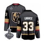 Men Vegas Golden Knights #33 Maxime Lagace Authentic Black Home Fanatics Branded Breakaway 2018 Stanley Cup Final NHL Jersey