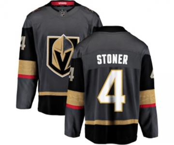 Men Vegas Golden Knights #4 Clayton Stoner Authentic Black Home Fanatics Branded Breakaway NHL Jersey