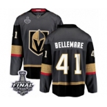 Men Vegas Golden Knights #41 Pierre-Edouard Bellemare Authentic Black Home Fanatics Branded Breakaway 2018 Stanley Cup Final NHL Jersey