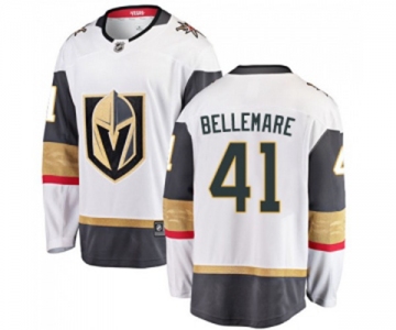 Men Vegas Golden Knights #41 Pierre-Edouard Bellemare Authentic White Away Fanatics Branded Breakaway NHL Jersey