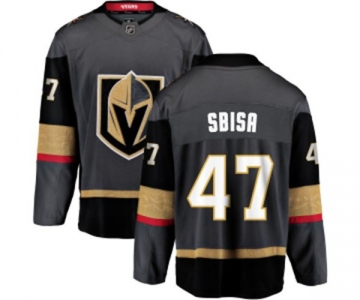 Men Vegas Golden Knights #47 Luca Sbisa Authentic Black Home Fanatics Branded Breakaway NHL Jersey