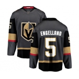 Men Vegas Golden Knights #5 Deryk Engelland Authentic Black Home Fanatics Branded Breakaway NHL Jersey