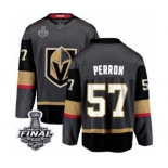 Men Vegas Golden Knights #57 David Perron Authentic Black Home Fanatics Branded Breakaway 2018 Stanley Cup Final NHL Jersey