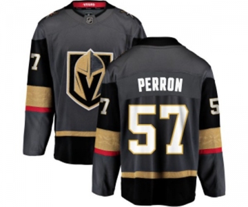 Men Vegas Golden Knights #57 David Perron Authentic Black Home Fanatics Branded Breakaway NHL Jersey