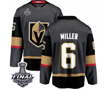 Men Vegas Golden Knights #6 Colin Miller Authentic Black Home Fanatics Branded Breakaway 2018 Stanley Cup Final NHL Jersey