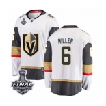 Men Vegas Golden Knights #6 Colin Miller Authentic White Away Fanatics Branded Breakaway 2018 Stanley Cup Final NHL Jersey