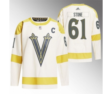 Men Vegas Golden Knights #61 Mark Stone Cream 2024 Winter Classic Breakaway Stitched Jersey