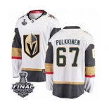 Men Vegas Golden Knights #67 Teemu Pulkkinen Authentic White Away Fanatics Branded Breakaway 2018 Stanley Cup Final NHL Jersey