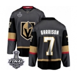 Men Vegas Golden Knights #7 Jason Garrison Authentic Black Home Fanatics Branded Breakaway 2018 Stanley Cup Final NHL Jersey