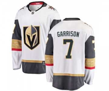 Men Vegas Golden Knights #7 Jason Garrison Authentic White Away Fanatics Branded Breakaway NHL Jersey