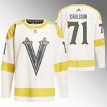 Men Vegas Golden Knights #71 William Karlsson Cream 2024 Winter Classic Breakaway Stitched Jersey